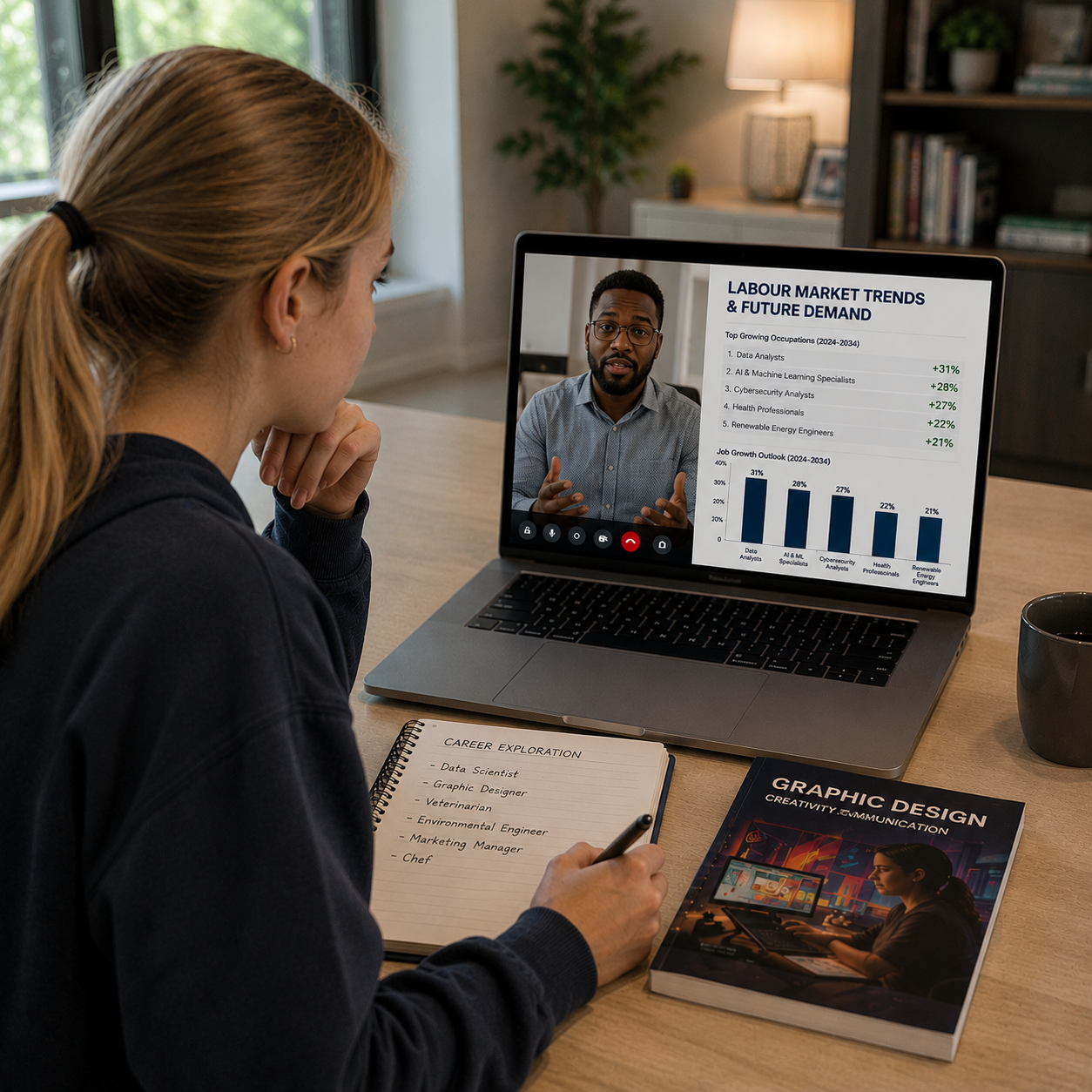 Student validating career fit and outlook