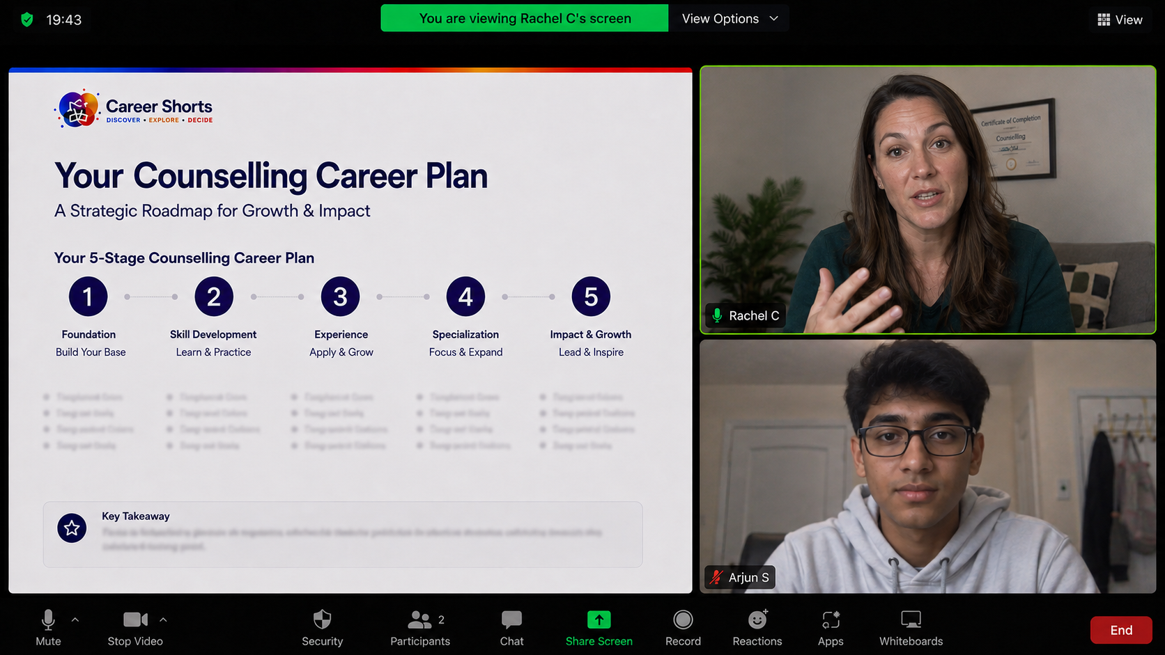 Mental Health Counselling Career Shorts mentoring session